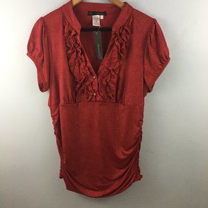 HeartSoul NWT Red Ruffled Top Size 1X